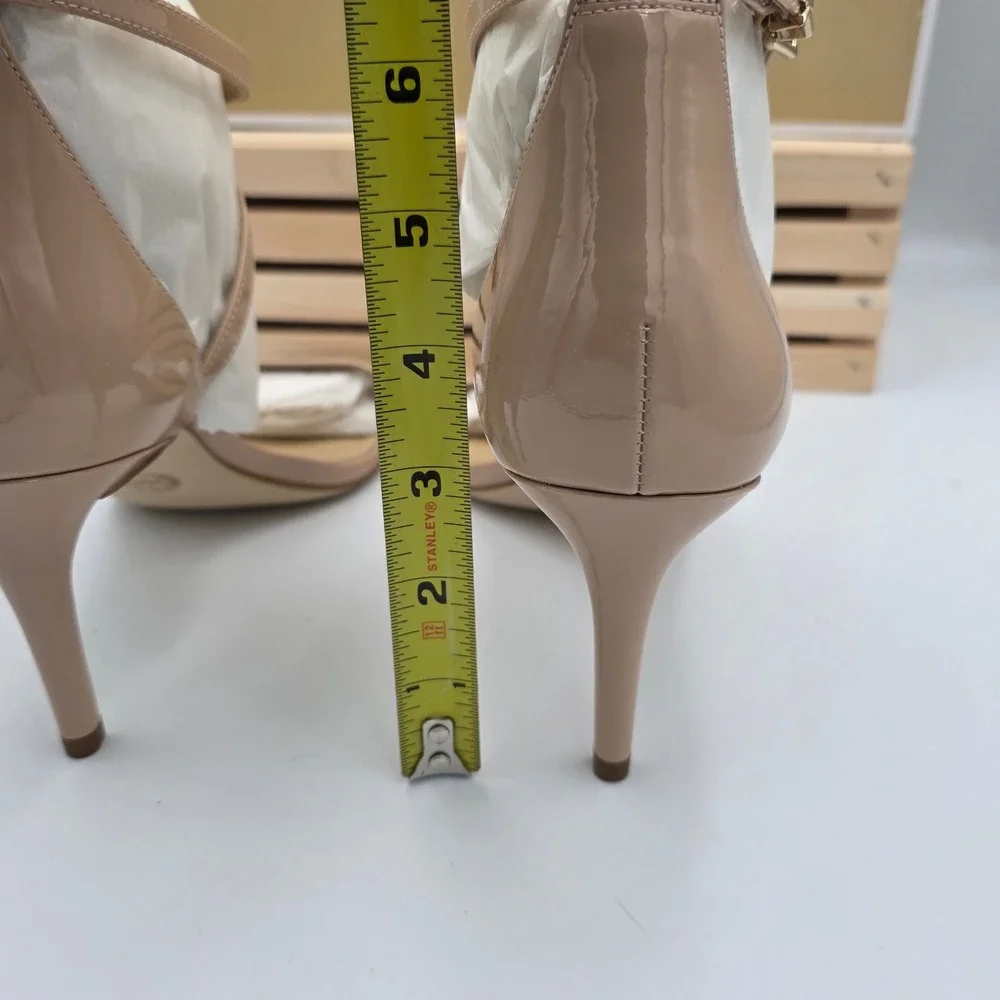 Michael Kors Ava Patent Leather Crisscross Ankle Strap Stiletto Sandals‎ 10M